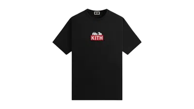 Pre-owned Kith Men's  X Peanuts Doghouse Classic Logo Tee Shirt In Black