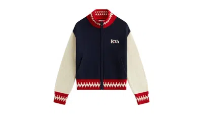 Pre-owned Kith Men's  X Peanuts Kids Globe Wyona Full Zip Sweater In Nocturnal In Black