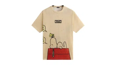 Pre-owned Kith Men's  X Peanuts Sleeping Doghouse Comic Vintage Tee Shirt In Sandrift