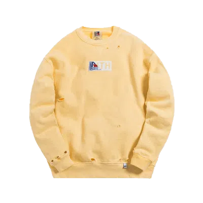 Pre-owned Kith Men's  X Russell Athletic Vintage Crewneck Sweatshirt In Golden Haze