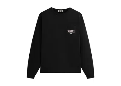 Pre-owned Kith Men's  X Scarface Statue Long Sleeve Pocket Tee Shirt In Black