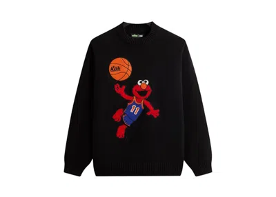 Pre-owned Kith Men's  X Sesame Street Elmo Crewneck Sweatshirt Sweater In Black