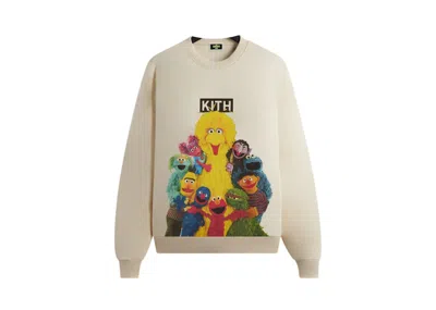 Pre-owned Kith Men's  X Sesame Street Group Hug Nelson Crewneck Sweatshirt In Waffle