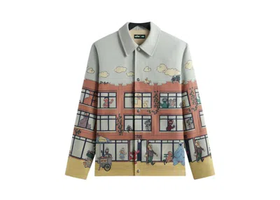 Pre-owned Kith Men's  X Sesame Street Lafayette St Tapestry Jacket In Powder
