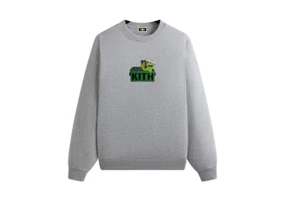 Pre-owned Kith Men's  X Sesame Street Oscar The Grouch Nelson Crewneck Sweatshirt In Medium Heather Grey