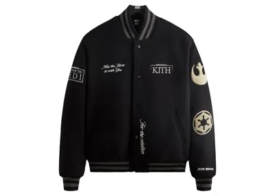 Pre-owned Kith Men's  X Star Wars Anniversary Varsity Jacket In Black Ph