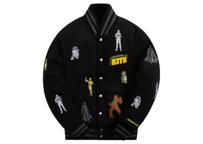 Pre-owned Kith Men's  X Star Wars For Golden Bear Varsity Jacket In Black