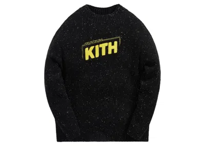Pre-owned Kith Men's  X Star Wars Galaxy Crewneck Sweatshirt Sweater In Black