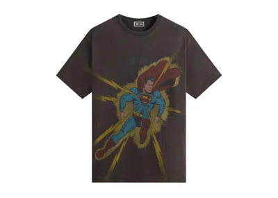 Pre-owned Kith Men's  X Superman Lightning Bolt Tee Shirt In Black