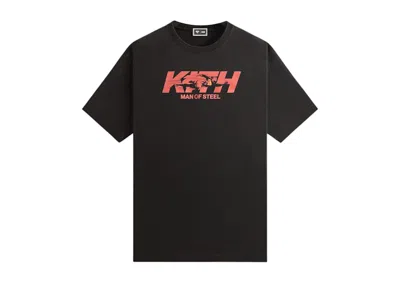 Pre-owned Kith Men's  X Superman Man Of Stee Shirtl Vintage Tee Shirt In Black