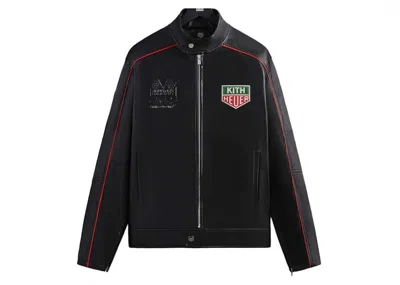 Pre-owned Kith Men's  X Tag Heuer Formula 1 Leather Racing Jacket In Black