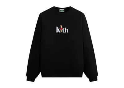 Pre-owned Kith Men's  X The Grinch Serif Nelson Crewneck Sweatshirt In Black Beauty