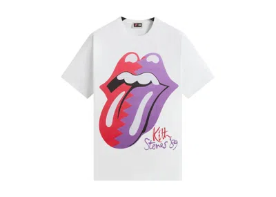 Pre-owned Kith Men's  X The Rolling Stones 1989 Tongue Vintage Tee Shirt In White