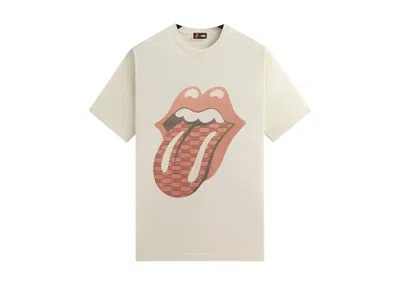 Pre-owned Kith Men's  X The Rolling Stones Monogram Tongue Tee Shirt In Sandrift