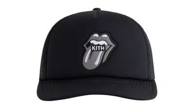 Pre-owned Kith Men's  X The Rolling Stones Nolan Trucker Hat In Black
