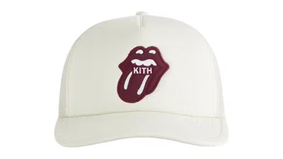 Pre-owned Kith Men's  X The Rolling Stones Nolan Trucker Hat In Muslin In Brown