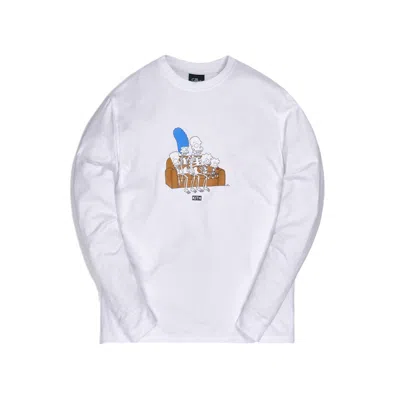 Pre-owned Kith Men's  X The Simpsons Couch Long Sleeve Tee Shirt In White