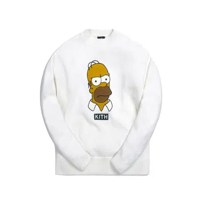 Pre-owned Kith Men's  X The Simpsons Homer Intarsia Sweater In White
