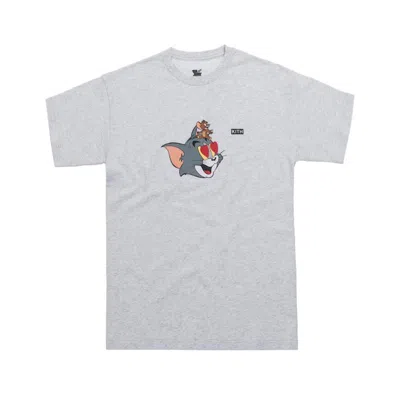 Pre-owned Kith Men's  X Tom & Jerry Heart Tee Shirt In Light Heather Grey