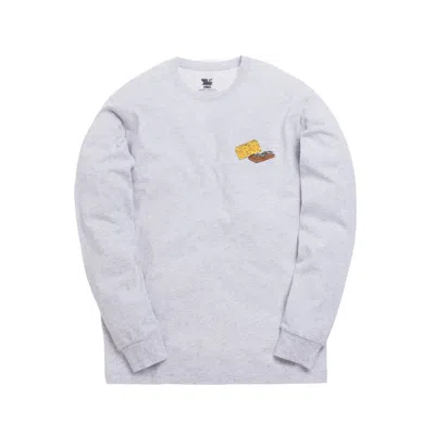 Pre-owned Kith Men's  X Tom & Jerry Long Sleeve Cheese Tee Shirt In Light Heather Grey