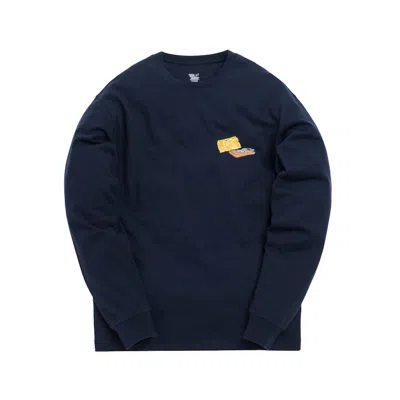 Pre-owned Kith Men's  X Tom & Jerry Long Sleeve Cheese Tee Shirt In Navy Blue