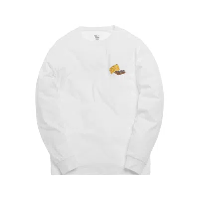 Pre-owned Kith Men's  X Tom & Jerry Long Sleeve Cheese Tee Shirt In White