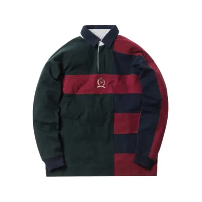Pre-owned Kith Men's  X Tommy Hilfiger Block Rugby In Forest In Green