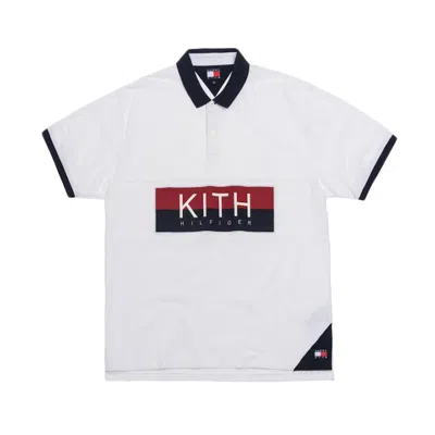 Pre-owned Kith Men's  X Tommy Hilfiger Chest Stripe Polo Shirt In White