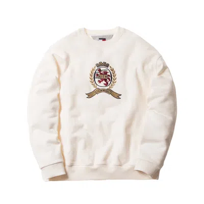 Pre-owned Kith Men's  X Tommy Hilfiger Crest Crewneck Sweatshirt In Ivory In White