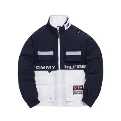 Pre-owned Kith Men's  X Tommy Hilfiger Sailing Utility Jacket In Navy Blue/white