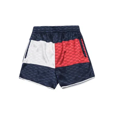 Pre-owned Kith Men's  X Tommy Hilfiger Satin Boxing Short In Navy Blue