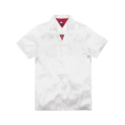 Pre-owned Kith Men's  X Tommy Hilfiger Satin Camp Shirt In White
