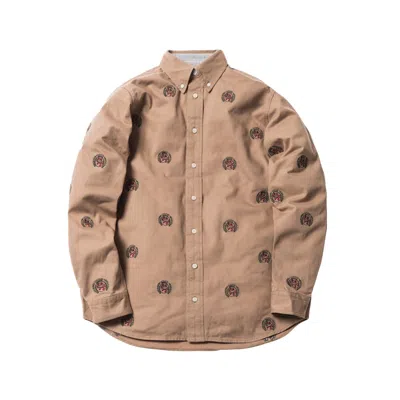 Pre-owned Kith Men's  X Tommy Hilfiger Twill Woven Shirt In Khaki