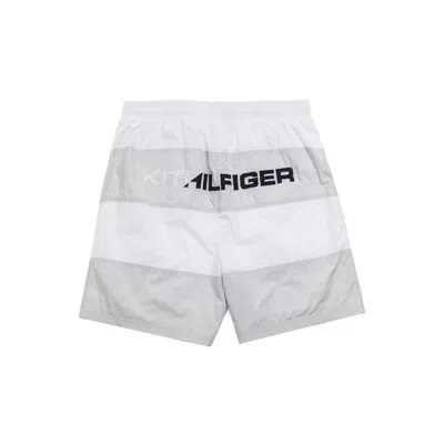 Pre-owned Kith Men's  X Tommy Hilfiger Woven Stripe Short In White/grey In Gray