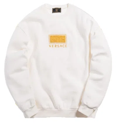 Pre-owned Kith Men's  X Versace Greek Key Crewneck In Off/white