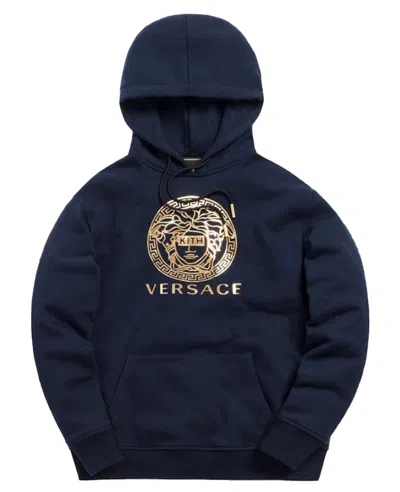 Pre-owned Kith Men's  X Versace Medusa Hoodie In Navy Blue