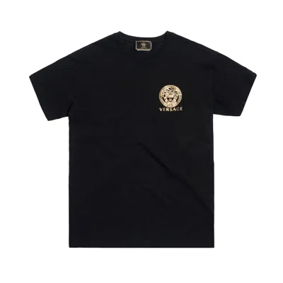 Pre-owned Kith Men's  X Versace Mini Medusa Tee Shirt In Black/gold In Multi