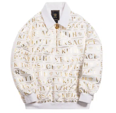 Pre-owned Kith Men's  X Versace Quarter Zip Pullover In White