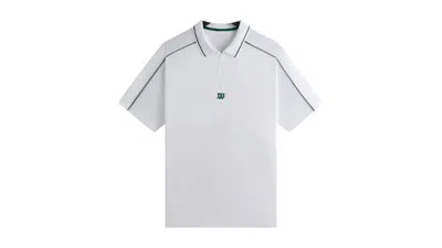 Pre-owned Kith Men's  X Wilson Doherty Zip Front Polo In White