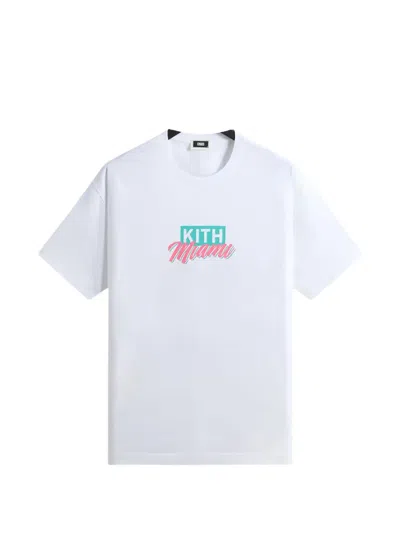 Kith Miami Classic Logo Short-sleeve T-shirt In White