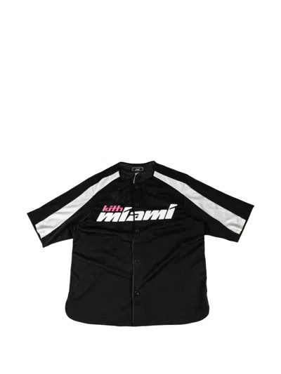 Kith Miami Willis Mesh Baseball Shirt In Black