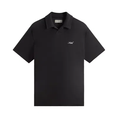 Pre-owned Kith Micro Waffle Drew Polo 'black' | Men's Size Xl