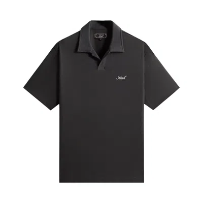 Pre-owned Kith Micro Waffle Drew Polo 'carbon' | Black | Men's Size S