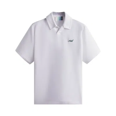 Pre-owned Kith Micro Waffle Drew Polo 'white' | Men's Size Xl