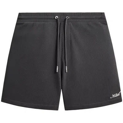 Pre-owned Kith Micro Waffle Graham Short 'carbon' | Black | Men's Size Xl