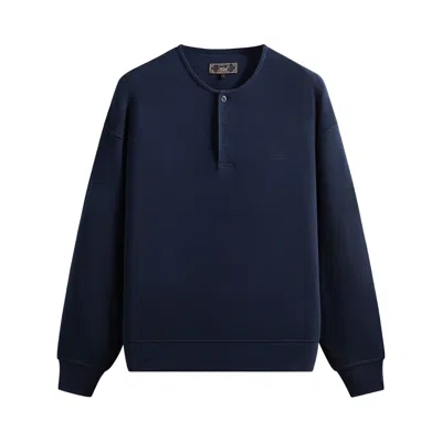 Pre-owned Kith Micro Waffle Long Sleeve Colby Pullover 'nocturnal' | Black | Men's Size Xs