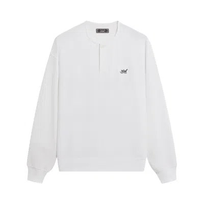 Pre-owned Kith Micro Waffle Long Sleeve Colby Pullover 'white' | Men's Size Xl