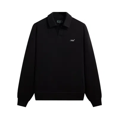 Pre-owned Kith Micro Waffle Nelson Rugby Pullover 'black' | Men's Size Xxl
