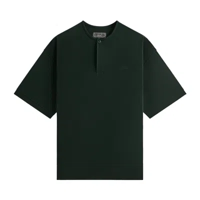 Pre-owned Kith Micro Waffle Short Sleeve Colby Pullover 'stadium' | Green | Men's Size Xs