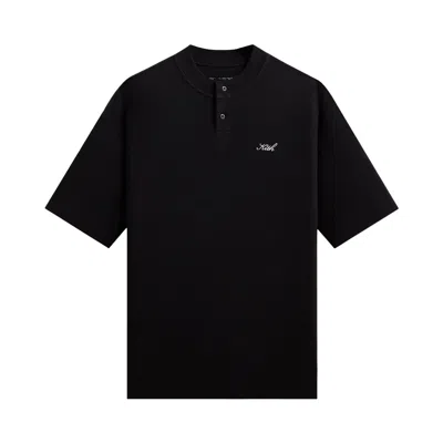 Pre-owned Kith Micro Waffle Tristan Henley 'black' | Men's Size Xxl